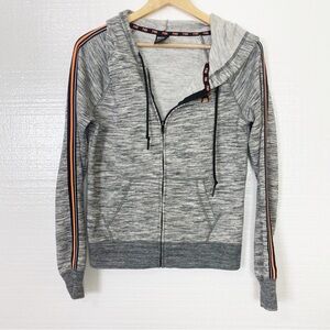 Pink Victoria's Secret Sweatshirt Gray Full-Zip Logo Sleeve Hoodie Jacket XS